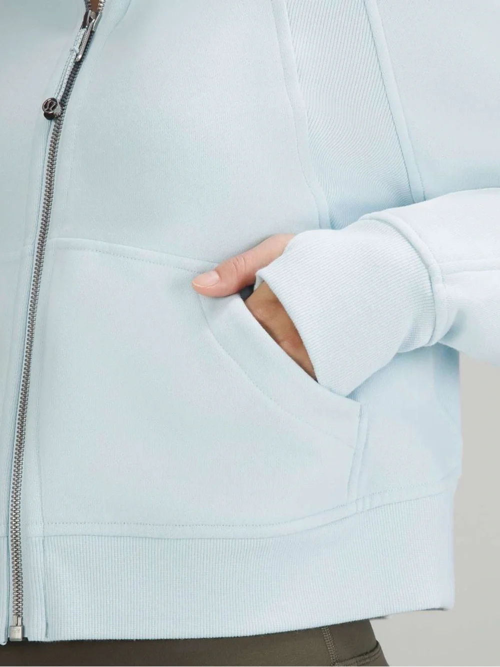 Lululemon Scuba Oversized Full Zip Powder Blue Hoodie Sweatshirt EUC Size XS/S